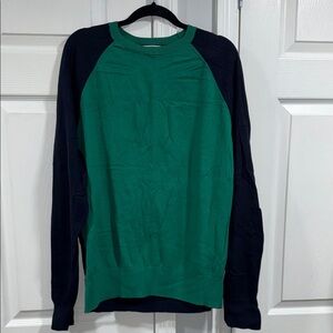 Green and navy blue Raglan Sweater